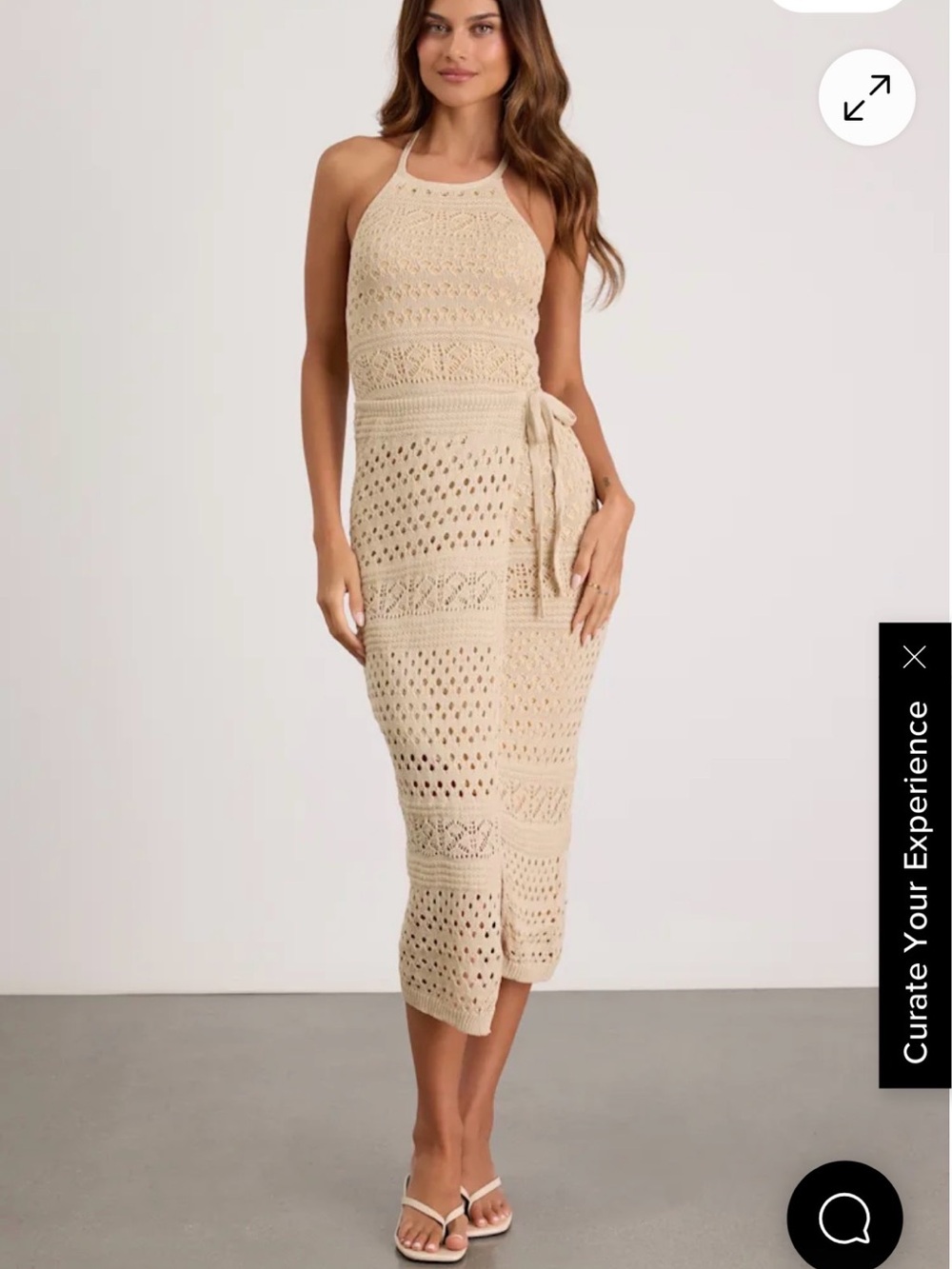 Lulu's Cream Crochet Knit Sundress